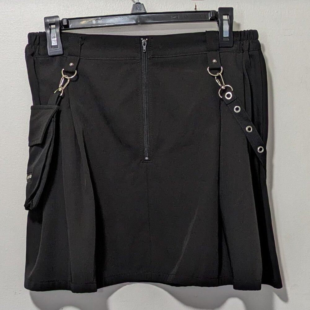 A-line Punk Gothic Skirt with movable strap and pocket - Picture 3 of 5